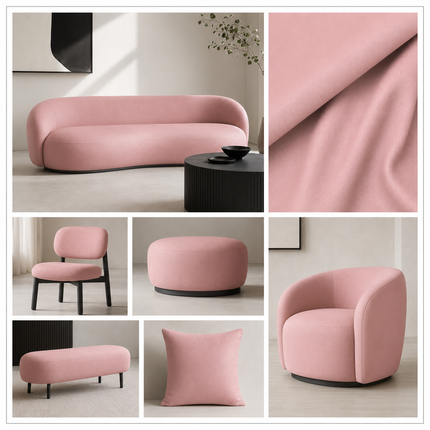 DONALD - Upholstery Fabric- Light Pink