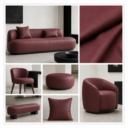 DONALD - Upholstery Fabric- Maroon