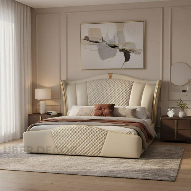 Moonchester bed – close-up of diamond quilted panel detailing