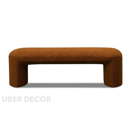 Wool Luxe Hallway Ottoman Bench| Boucle Dresser & Living Room Stool | Versatile Bedroom Makeup Bench
