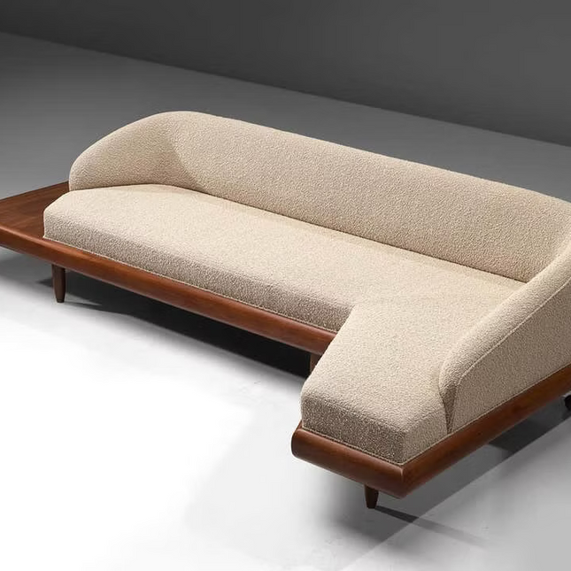 Dallas 4-Seater Modern Sectional Sofa Wooden Base Neutral Upholstered Couch for Living Room