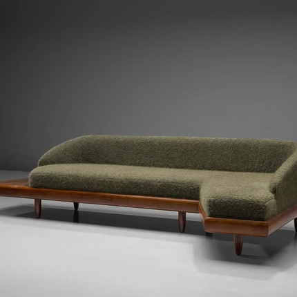 Dallas 4-Seater Modern Sectional Sofa Wooden Base Neutral Upholstered Couch for Living Room