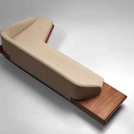 Dallas 4-Seater Modern Sectional Sofa Wooden Base Neutral Upholstered Couch for Living Room