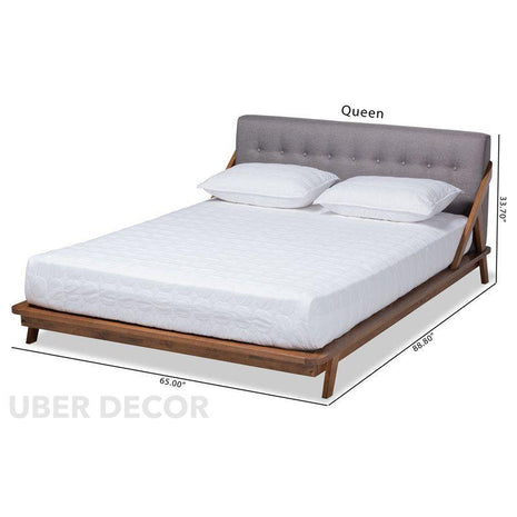 CedarLoom Mid-Century Upholstered Platform Customisable Bed for Urban Interiors - Uber Decor