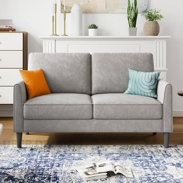 Velro 58" 2-Seater Upholstered Couch – Customisable Contemporary Sofa for Compact Living Rooms - Uber Decor