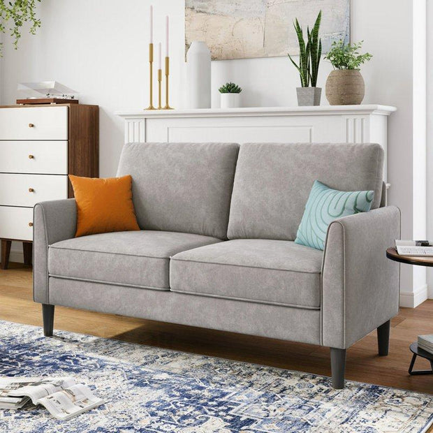 Velro 58" 2-Seater Upholstered Couch – Customisable Contemporary Sofa for Compact Living Rooms - Uber Decor