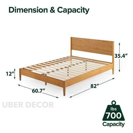 BirchAura Sleek Platform Customisable Bed for Minimalist Bedrooms - Uber Decor