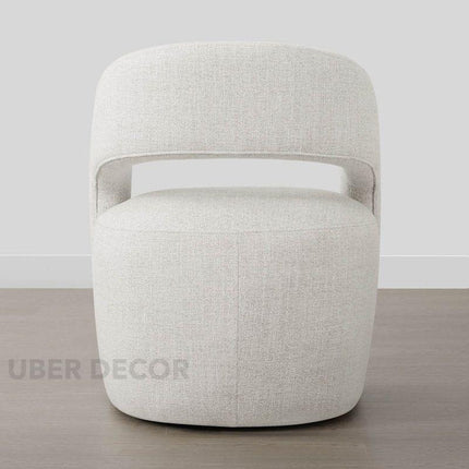 Nerra Contemporary Side Chair Custom Made with Curved Silhouette and Open Back Detail Ideal for Dining Room Bedroom or Accent Corner - Uber Decor