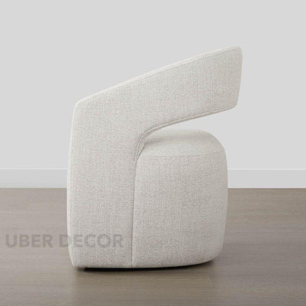 Nerra Contemporary Side Chair Custom Made with Curved Silhouette and Open Back Detail Ideal for Dining Room Bedroom or Accent Corner - Uber Decor