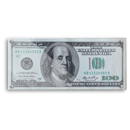 Dollar Bill Money Motivation- Glass Wall Art