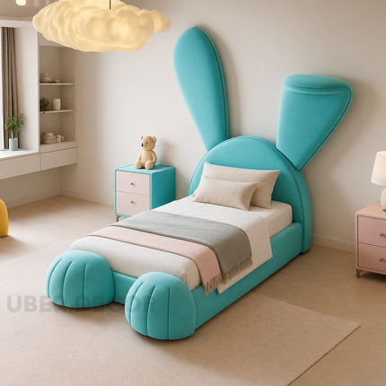 Dreamtail Bunny Bed – Playful Ear Headboard with Matching Paw Footrests
