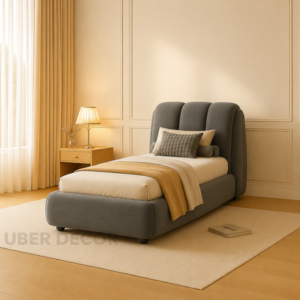 Dreamy Drift Wabi-Sabi Curved Bed – Japandi Organic Platform Bed for Modern Bedrooms