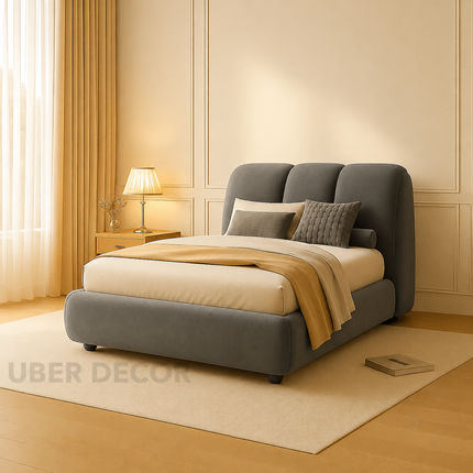 Dreamy Drift Wabi-Sabi Curved Bed – Japandi Organic Platform Bed for Modern Bedrooms
