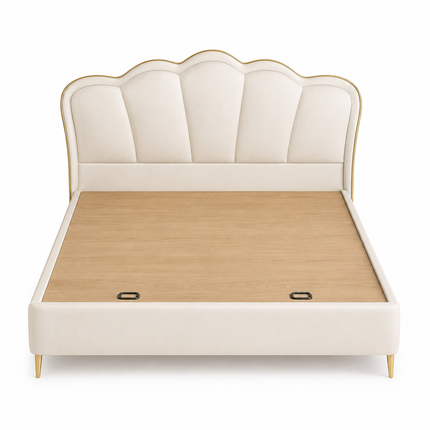 Dreamy Wave Wabi-Sabi Curved Bed – Japandi Sculptural Bedroom Statement