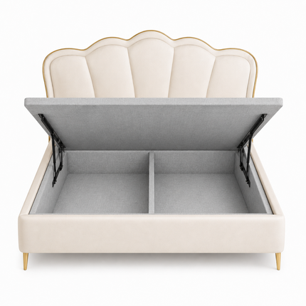 Dreamy Wave Wabi-Sabi Curved Bed – Japandi Sculptural Bedroom Statement