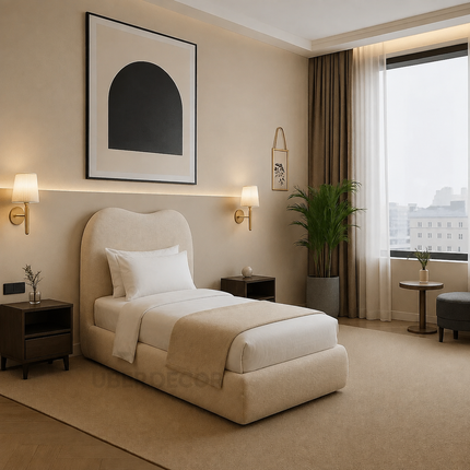 Drowse Curve Minimal Bed – Wabi-Sabi Japandi Platform Bed for Modern Bedrooms