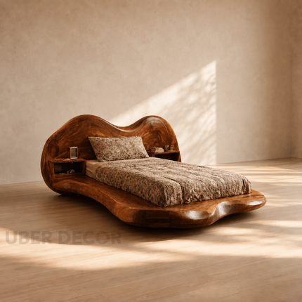 Earthwave Retreat Live Edge Bed – Organic Solid Wood Platform Bed