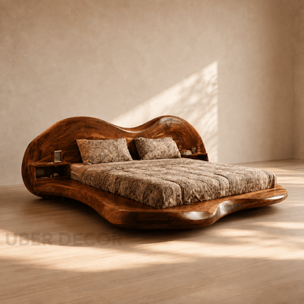 Earthwave Retreat Live Edge Bed – Organic Solid Wood Platform Bed