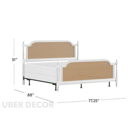 MapleGrace Colonial French Cane Panel Customisable Bed for Elegant Master Suites - Uber Decor