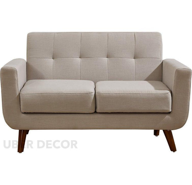 Mumbai 51" 2‑Seater Curved Loveseat – Customisable Soft-Edge Sofa for Living or Lounge - Uber Decor