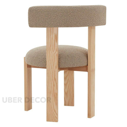 Taren Modern Accent Chair Custom Made Architectural Design with Solid Wood Legs Ideal for Living Room Bedroom Lounge - Uber Decor