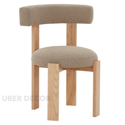 Taren Modern Accent Chair Custom Made Architectural Design with Solid Wood Legs Ideal for Living Room Bedroom Lounge - Uber Decor