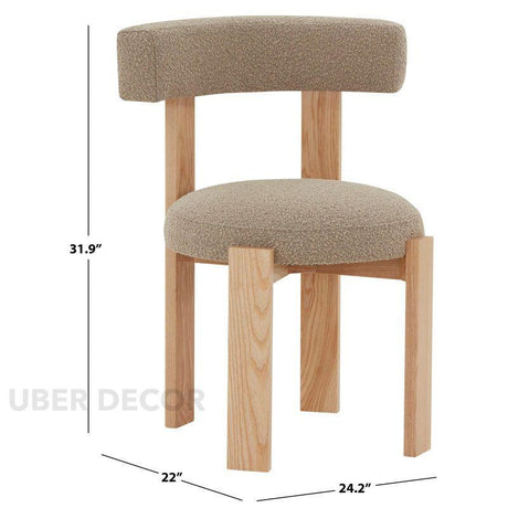 Taren Modern Accent Chair Custom Made Architectural Design with Solid Wood Legs Ideal for Living Room Bedroom Lounge - Uber Decor