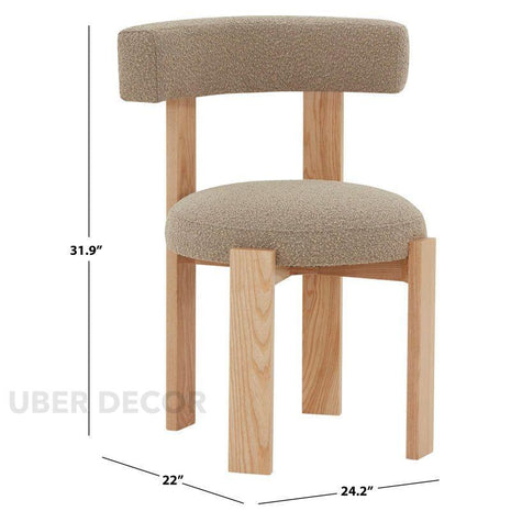 Taren Modern Accent Chair Custom Made Architectural Design with Solid Wood Legs Ideal for Living Room Bedroom Lounge - Uber Decor