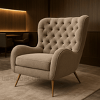 Mushroom Taupe Fine Boucle-Suede Blend