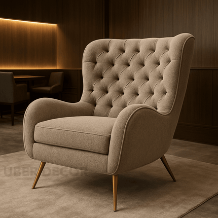 Fioren- Modern Vintage Tufted Wing Chair Accent Armchair for Living Room