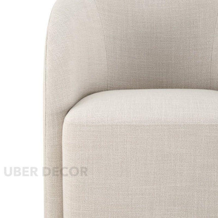 Tovia Modern Dining Chair Custom Made Barrel Back Design Ideal for Dining Room Living Area Compact Luxury Furniture - Uber Decor