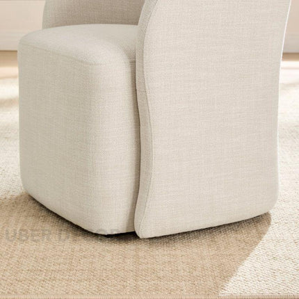 Tovia Modern Dining Chair Custom Made Barrel Back Design Ideal for Dining Room Living Area Compact Luxury Furniture - Uber Decor