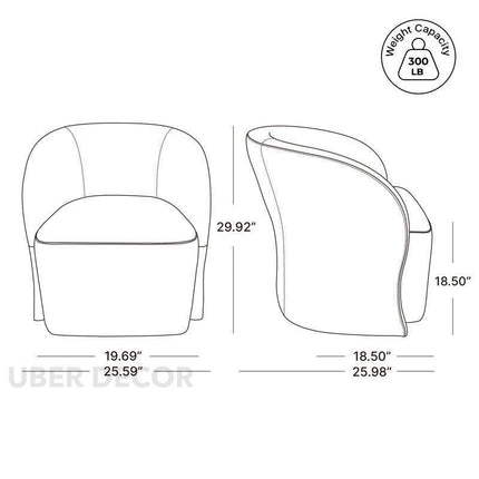 Tovia Modern Dining Chair Custom Made Barrel Back Design Ideal for Dining Room Living Area Compact Luxury Furniture - Uber Decor