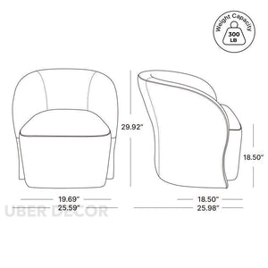 Tovia Modern Dining Chair Custom Made Barrel Back Design Ideal for Dining Room Living Area Compact Luxury Furniture - Uber Decor