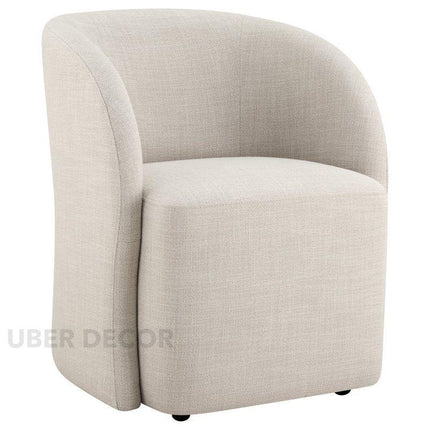 Tovia Modern Dining Chair Custom Made Barrel Back Design Ideal for Dining Room Living Area Compact Luxury Furniture - Uber Decor