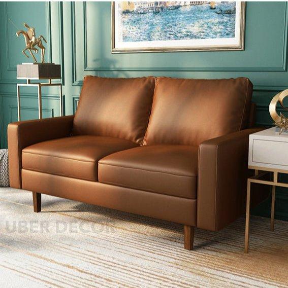 Rikka 57" Square Arm 2-Seater Couch – Customisable Compact Sofa for Living Room or Office - Uber Decor