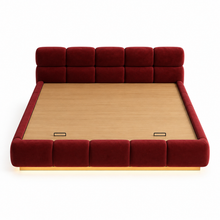 Glowrest LED Bed – Modular Upholstered Frame with Ambient LED Lighting