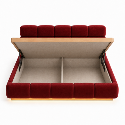 Glowrest LED Bed – Modular Upholstered Frame with Ambient LED Lighting