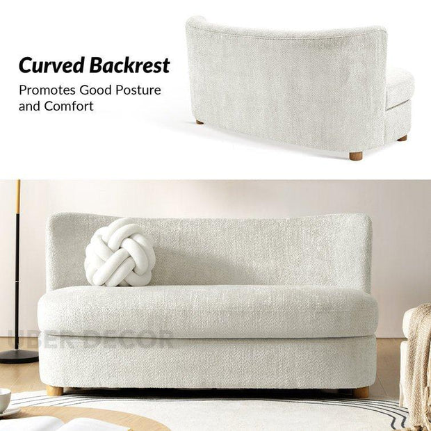 Ayami 63" 2-Seater Curved Couch – Customisable Contemporary Minimalist Sofa for Living Room - Uber Decor