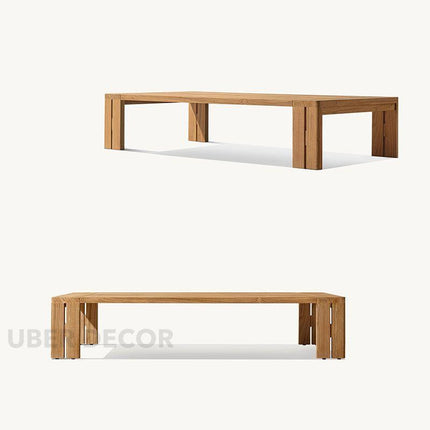 Leon Solid Teak Outdoor Sofa Set Premium Modern Wooden Lounge Furniture for Patio, Terrace & Poolside