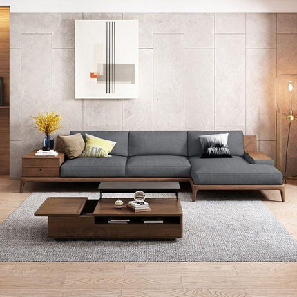 Monaco Japandi Modern Sectional Sofa Couch with Lounger for Living Room &Lounges