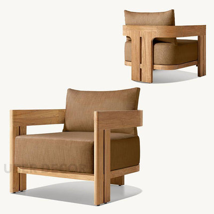 Leon Solid Teak Outdoor Sofa Set Premium Modern Wooden Lounge Furniture for Patio, Terrace & Poolside