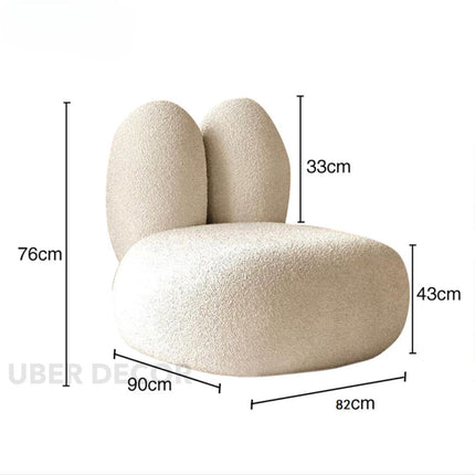 Pebblo Nest Statement Lounge Chair Playful Postmodern Accent for Modern Living Room and Bedroom Interiors