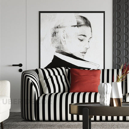 Varanasi 84 inch 3-Seater Modern Sofa Striped Statement Couch for Living Room