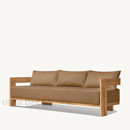 Leon Solid Teak Outdoor Sofa Set Premium Modern Wooden Lounge Furniture for Patio, Terrace & Poolside