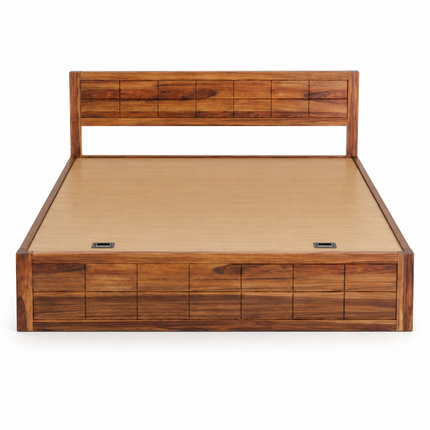 HavenWood Japandi Wabi-Sabi Platform Bed – Minimalist Customisable Wooden Bed for Master Bedroom