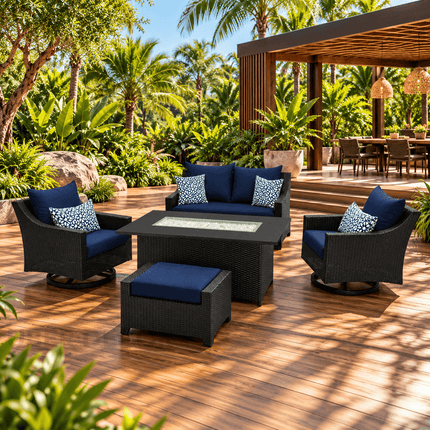 Hearthwyn Chair & Sofa Set with Center Table Outdoor Lounge for Covered Patios & Garden Verandas
