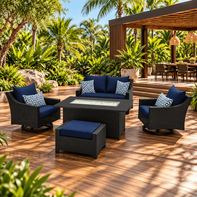 Hearthwyn Chair & Sofa Set with Center Table Outdoor Lounge for Covered Patios & Garden Verandas