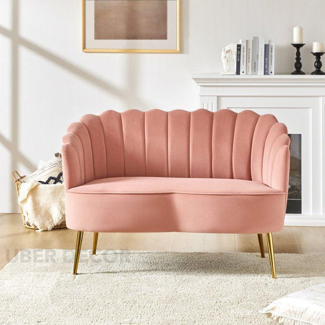 Sariel 50" Loveseat- Tufted Back Curved 2 Seater Sofa for Kids Room, Small Spaces, Hotel, Apartment - Uber Decor