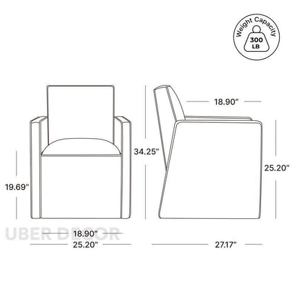 Ardina Modern Dining Chair Custom Made Armchair Design Ideal for Dining Room Living Area Formal Lounge - Uber Decor